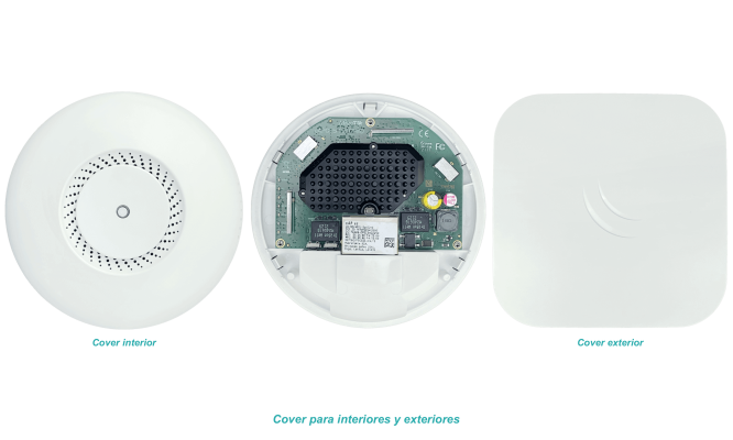 CAP-AC Punto de Acceso MIKROTIK 2x2 2dBi, 2.4GHz N300, 5GHz AC867, Licencia 4, incluye fuente 24V, 2 puertos 1000Mbps con PoE Pass, 26dBm