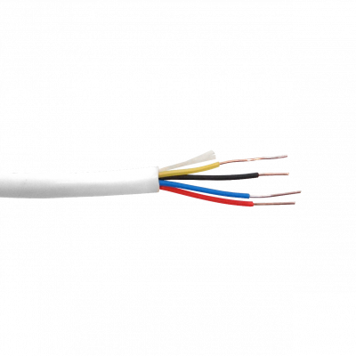 J100-4 cable telefónico 4 conductores 100 metros 24AWG CCA 4 pines 2 pares hilo de aleación de aluminio blanco circular 4x0,5mm