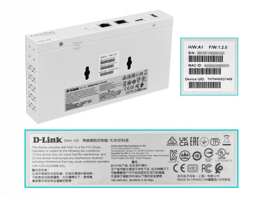 DNH-100 D-LINK Nuclias Controlador 1-1000 1-USB MicroSD-16Gb 100-AP 240VAC Rack
