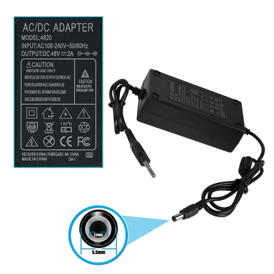 F48-2C Genérico Conector-5,5x2,5mm 48VDC 2A 96W Transformador Energía 100-240VAC
