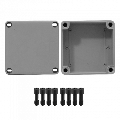 MGC-10 LINKCHIP 110x110x60mm Envolvente Impermeable Gris de Poliestireno con 4 Tornillos de PS, sin Embellecedores
