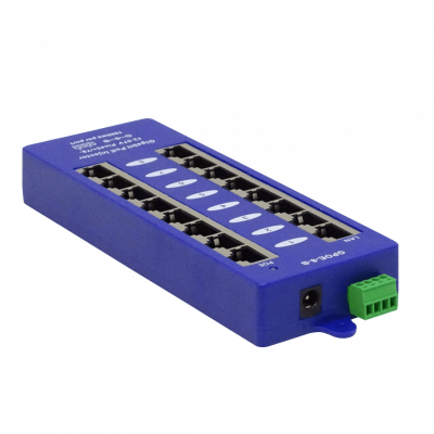 POEPASSG8 Módulos de Inyección PoE Pasiva Capacidad 8-Puertos Ampere 1A 16-Tomas RJ45 Conector-5,5x2,1mm Alimentación 12-57V