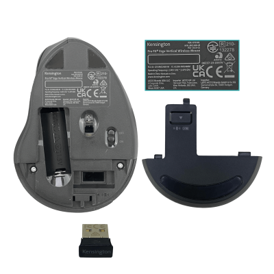 ERGO-MOUSE Kensington Diseño ergonómico Ratón sin conexión 2,4GHz Color negro inc/1AA