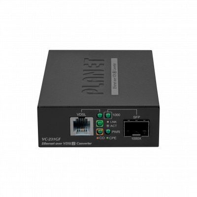 VC-231GF PLANET 1-SFP-1000 1-RJ11 Fibra Sobre VDSL2 1,4km CO/CPE 4-DIP incl-5V