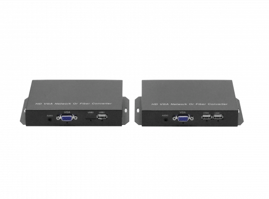 VGA-KVM-FIBRA Equipo TX/RX VGA/Salida-3,5mm/USB Multiplexación-SM-FC Fibra Óptica 20km