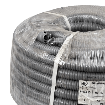 M01-50-LIQ 1-Pulgada Bobina-40metros Tubo-Conduit Flexible de Acero Protegido-PVC 25mm