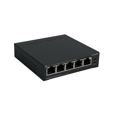TL-SF1005P TP-LINK Conmutador 5 puertos 10/100 (4 con PoE 48V estándar af) 53W totales, fuente incluida 48V, no gestionable, formato sobremesa