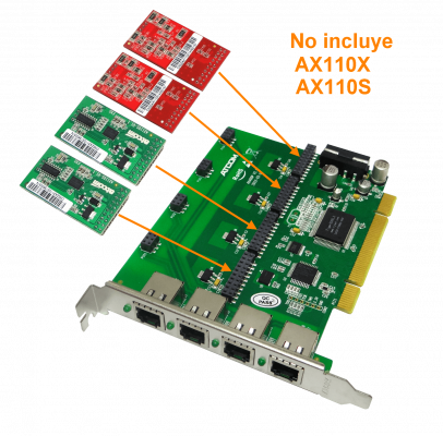 AX400P ATCOM PCI 4X 4-RJ11 REQ-AX110 3.3/5V 32BIT PLACA ASTERISK