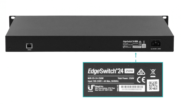 ES24-250W-LIQ UBIQUITI SEGUNDA-MANO 200W-totales 24-1000-PoE24/48af/52at 2-SFP Conmutador