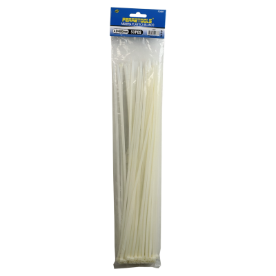 CV-44W 50-piezas 400x4,8mm Blanca Sujeta Cables Nylon 4.8x400mm