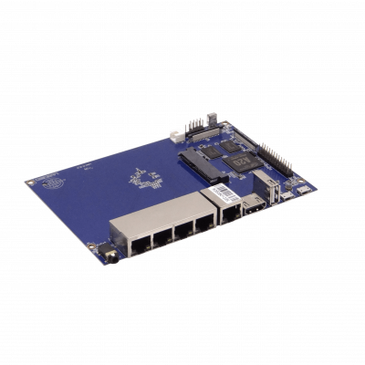 BPI-R1 BANANAPI CPU Doble Núcleo 1GHz 5 Puertos 10/100/1000 RAM 1GB 2 USB SD/SATA CSI HDMI Jack 3,5mm Micrófono 15x10cm