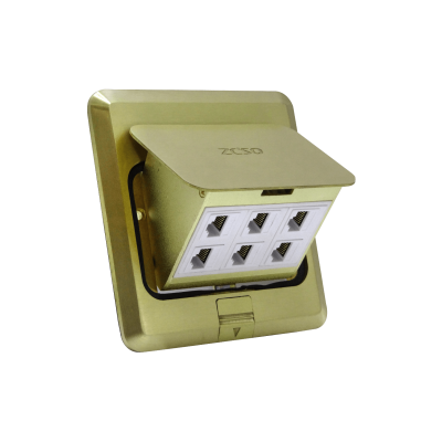RST-6P 6-Conectores-RJ45-Hembra Caja de Superficie Abatible Metálica 100x100x55mm Cubierta-120x120mm