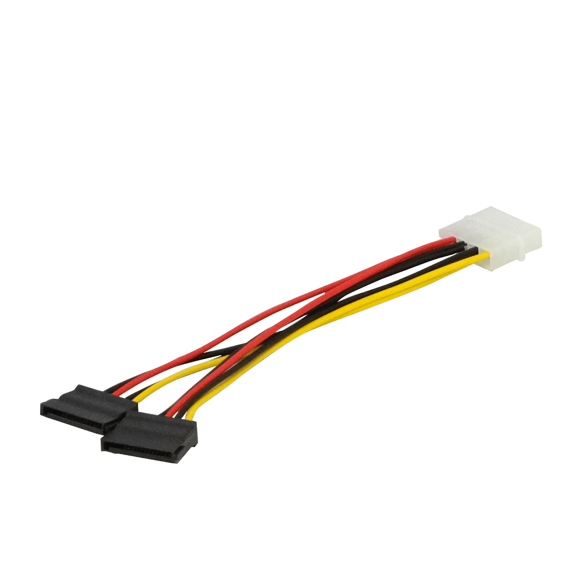PSATA2 Cable adaptador de alimentación en Y 1 conector MOLEX macho a 2 conectores SATA hembra 15cm
