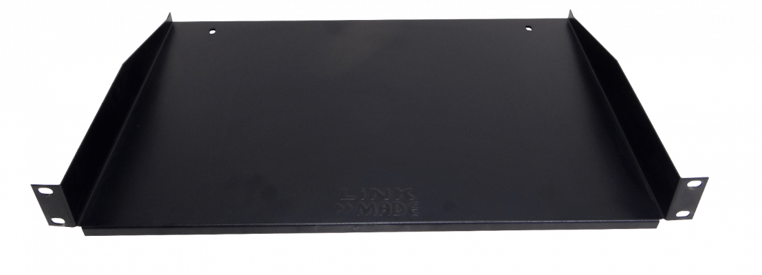 RB1-3LL Bandeja fija negra LINKMADE de 1U para rack, 30cm de profundidad, superficie lisa, requiere tornillería