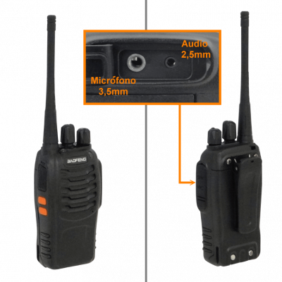 BF-888S Radiotransmisor 1un 6km 400-470MHz 16-Canales incl. cargador y batería 3,7V 1500mAh