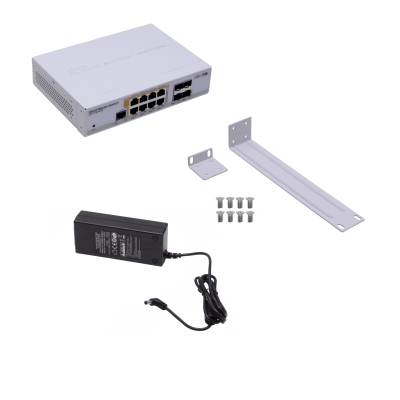 CRS112-8P-4S-IN-LIQ. REFURBISHED MIKROTIK Necesita-Cable 67W 8-1000-PoE24V 4-SFP L5 Puerto serie incluido-28V Dual