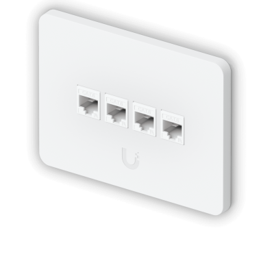 UFP4W UI 1-unidad Blanco 4-Keystone Horizontal Faceplate Pintable 118x88mm