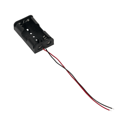 PORTA-2AA Soporte para 2 Pilas AA Negro Cable de 10cm