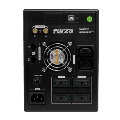 FX-2200LCD-C FORZA 130WH 2x9AH 2200VA 1200W 2-C13 4-InterruptorChile 1-C14 AVR USB 2-RJ UPS