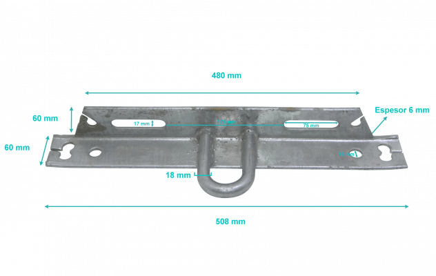 GTL00630 65x65x6x508mm Cruceta Terminal Fe16mm para Poste