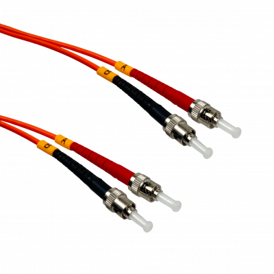 JFMTT1 Cable de fibra óptica dúplex multimodo OM1 ST-ST de 1 metro, núcleo/revestimiento 62.5/125 µm, cubierta LSZH