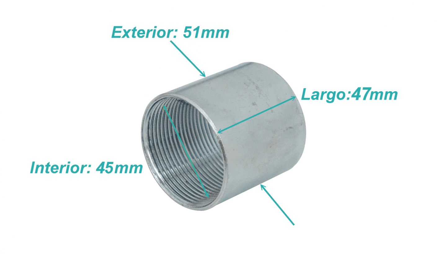 M15-COM IMC Acople 1-1/2-Pulgadas Largo-48mm Rosca Interna 45/51mm-Diam-int/ext