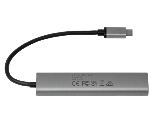 HUB-USBC4 Hub Type-C 10gbps 1-USB-CM 4-USB-CH Aluminio Cable-15cm UCH803