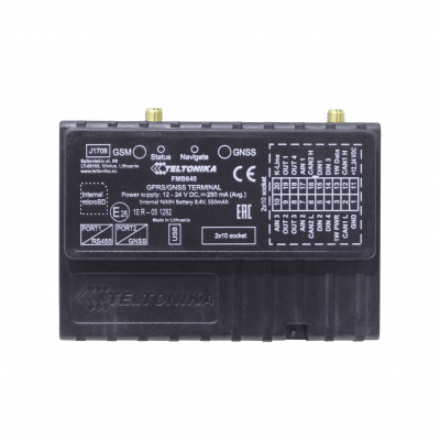 FMB641 TELTONIKA Localizador GPS GSM/GPRS 850-1900MHz, Doble-SIM, Bluetooth, SMS, Batería-NiMH