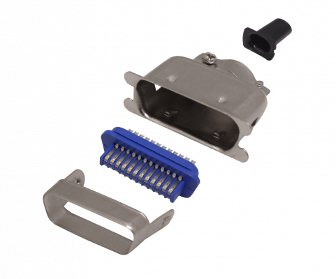 CEN24-M Conector 24-pines Macho para Soldar Centronics CEN24 con/Cubierta-Metalica