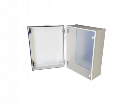 KG-4030. Caja de Distribución 400x300x180mm Hermética Tonalidad Gris Material Plástico Clasificación IP66 Cumplimiento RoHS con Placa Base