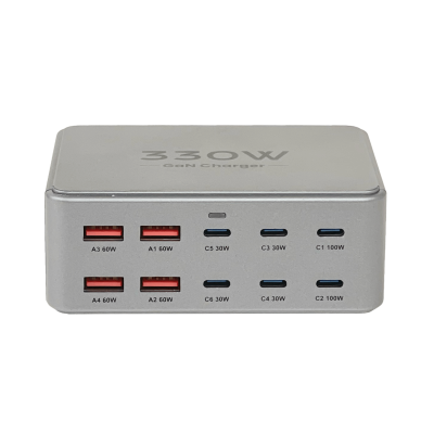 CARGA-330W Central de Carga 330W 4-Puertos-USB-AH 5-20VDC 6-Puertos-USB-CH 3-21VDC Entrada 100-240VAC