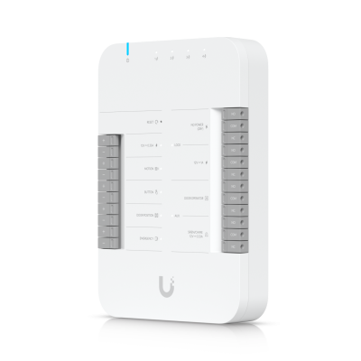 UA-HUB-DOOR UBIQUITI Controlador de Acceso 1 Puerta 2 Lectores 2 Cámaras Entradas para Sensores y Botones Montaje Riel DIN Alimentación PoE