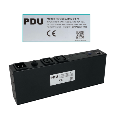 PDU-2 Unidad de Distribución de Energía 2-C13 1-C20 1-LAN para Rack PD-IEC021601-SM