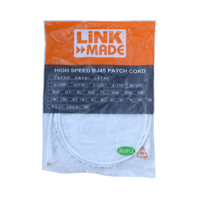CP6W-15L LINKMADE 1,5metros Cat6 U/UTP Blanco LSZH Latiguillo Inyectado Multifilar