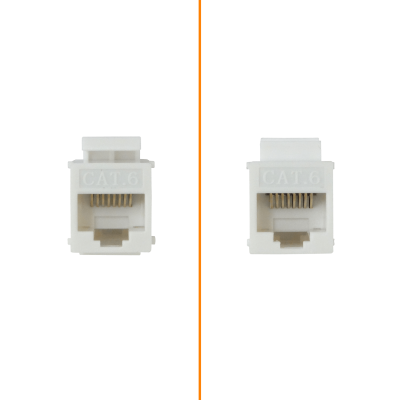 KC6W Blanco CAT6 UTP Copla RJ45-RJ45 Keystone Feedthrough