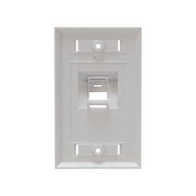 FP1AL Placa Frontal Angular Blanca para 1 Conector Keystone, Dimensiones 70x114mm