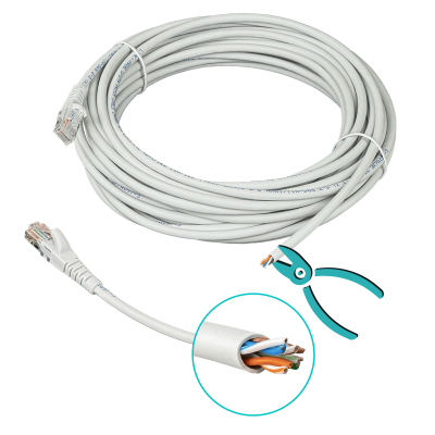 CPG-100L LINKMADE 10MT CAT5E GRIS LSZH CABLE PATCH SOBREMOLDEADO MULTIHILO