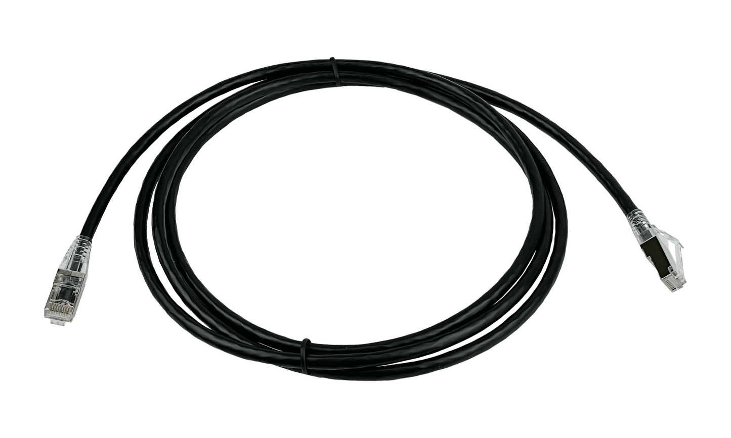 CPX6-02 LINKMADE Prolongador de red Cat6 SF/UTP de 2 metros, color negro, cable multifilar para uso exterior