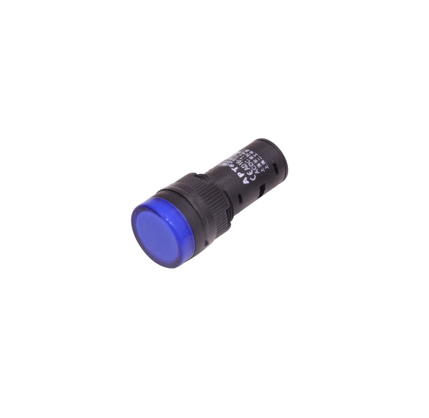 PILOTO-LED-A-12V Azul Indicador Luminoso LED 12VCC/CA 15mm-diámetro 19mm-cabezal 45mm-alto
