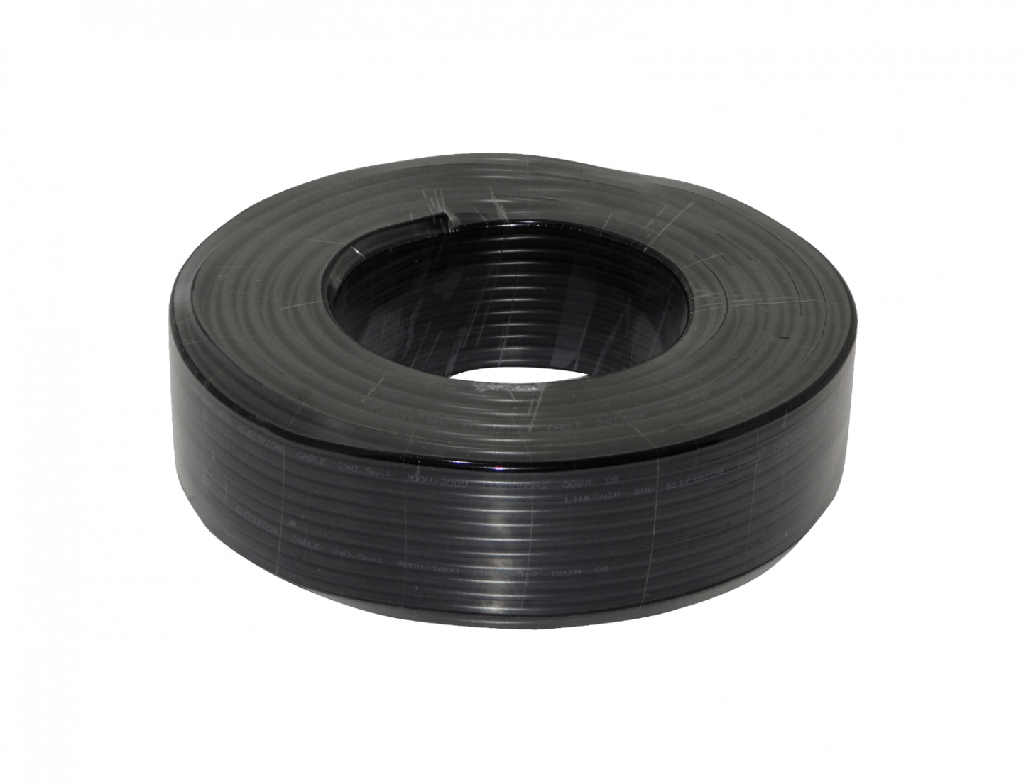 CORDON5-2. Cable eléctrico negro RVV de 2 conductores 0,50mm² longitud 100 metros capacidad 2-3A a 300V calibre AWG20