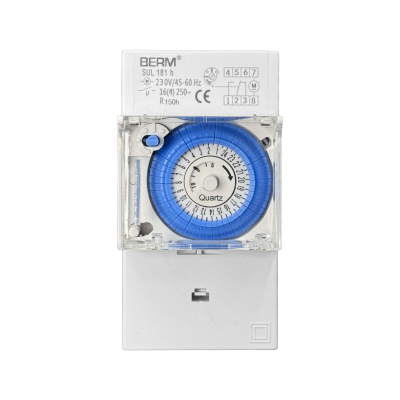 TIMER-DIN Riel-Din Temporizador Mecanico 220VAC 16A 50-60Hz 3500W 24hrs SUL 181h