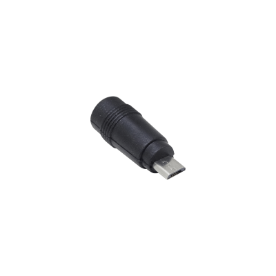 USBM-DC Conector adaptador USB-Micro-M Macho-5,5x2,1mm-Hembra Color Negro Longitud-34mm