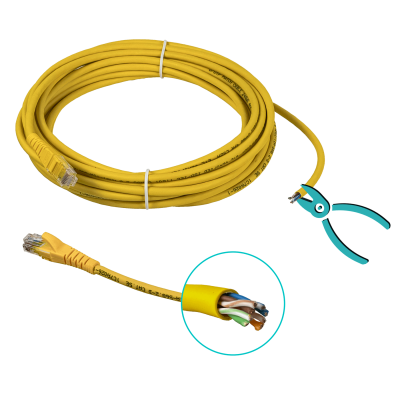 CPM-75L LINKMADE 7,5MT CAT5E AMARILLO LSZH CABLE DE PARCHEO MOLDEADO MULTIHILO 7.5