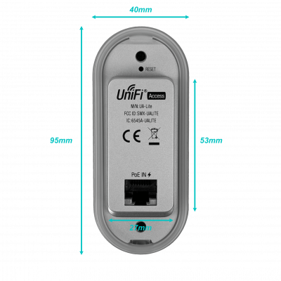 UA-LITE UBIQUITI Dispositivo Lector Bluetooth NFC 13,56MHz compatible con 1-100-PoE-af IP54 para Sistema Unifi-Access UA-LITE