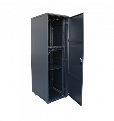 RK42-8LF. Armario rack 42U fondo 80cm chapa única ventilado Ancho 19 pulgadas 60cm de piso 2 bandejas 55cm PDU