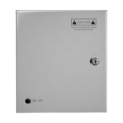 F12-10T Fuente de Alimentación 120W 12VDC 10A 9-Canales Gabinete con Llave Indicador Luminoso 100-240VAC