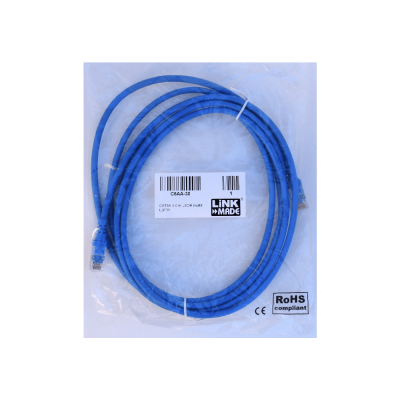 C6AA-30 LINKMADE 3,0 Metros Cable de Conexión Cat6a U/FTP Azul LSZH Multifilar Moldeado por Inyección 3 m