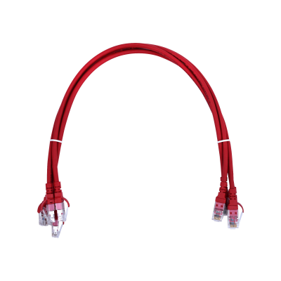 C6AR-05-4 LINKMADE 4 unidades 0,5 metros Cat6a U/FTP Rojo LSZH Cable Latiguillo Inyectado Múltiple 4x50cm