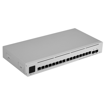 USW-PRO-MAX-16 UBIQUITI 12 Puertos 1GbE 4 Puertos 2.5GbE 2 Ranuras SFP+ de 10G Fuente USP opcional requerida Conmutador de Capa 3 UniFi