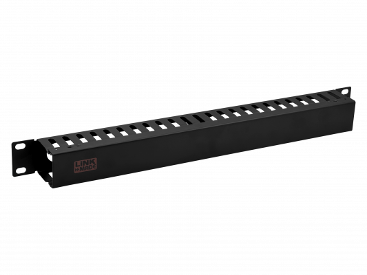 RAD-1M 1U-45mm Canaleta metálica para rack organizadora de cables negra profundidad 48mm